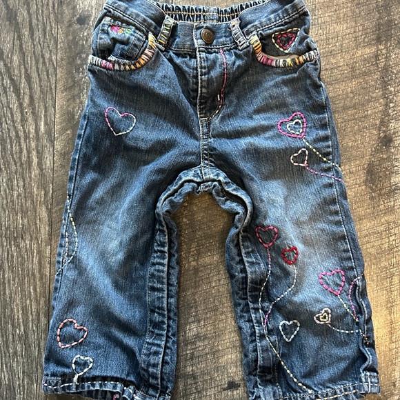 Baby Gap 18-24 month rainbow embroidery hearts girls jeans - Picture 5 of 7